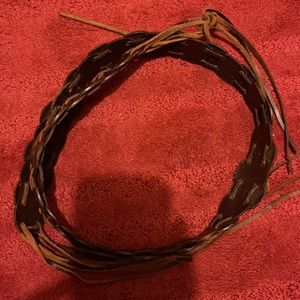Large leather braided belt